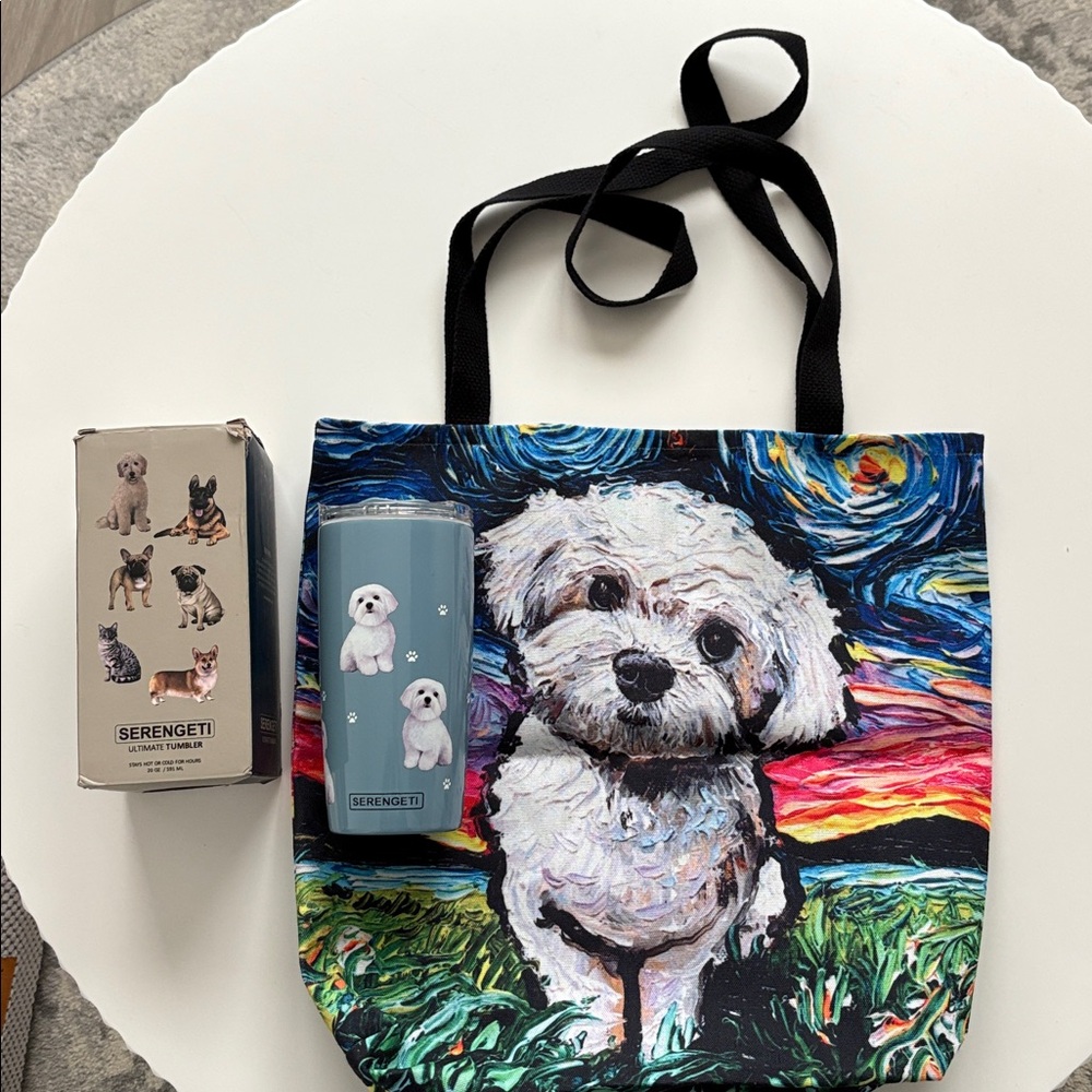 NWT Maltese Serengeti Vacuum Insulated 20 Oz  Tumbler and Shopping Tote Bag